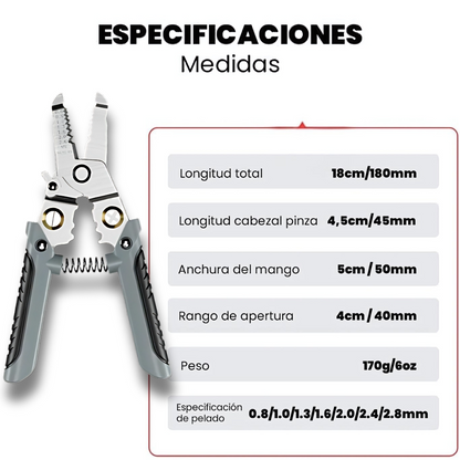 Alicate Multifuncional Pelacables 5 en 1 - PowerGrip™ + Ebook GRATIS: “Guía práctica para instalaciones eléctricas en el hogar”