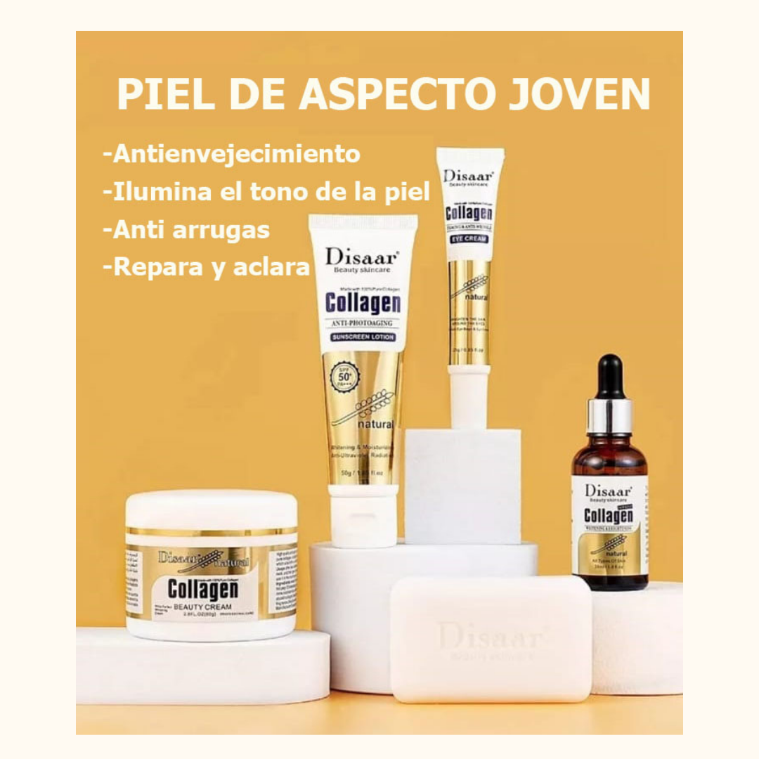 KIT COLLAGEN X 5 (Crema, Serum, Ojos, Jabon y Protector Solar)