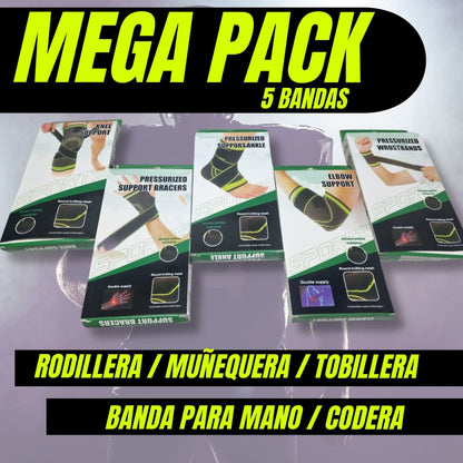 PACK 5x1 TOBILLERA, CODERA, RODILLERA, MUÑEQUERA