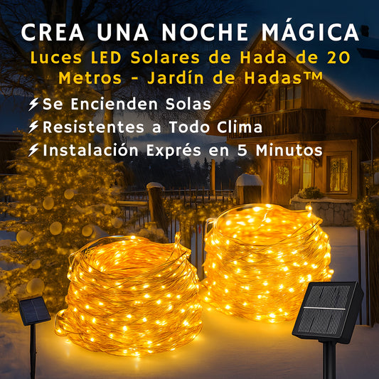 3x1 Luces LED Solares de Hada de 20 Metros - Jardín de Hadas™