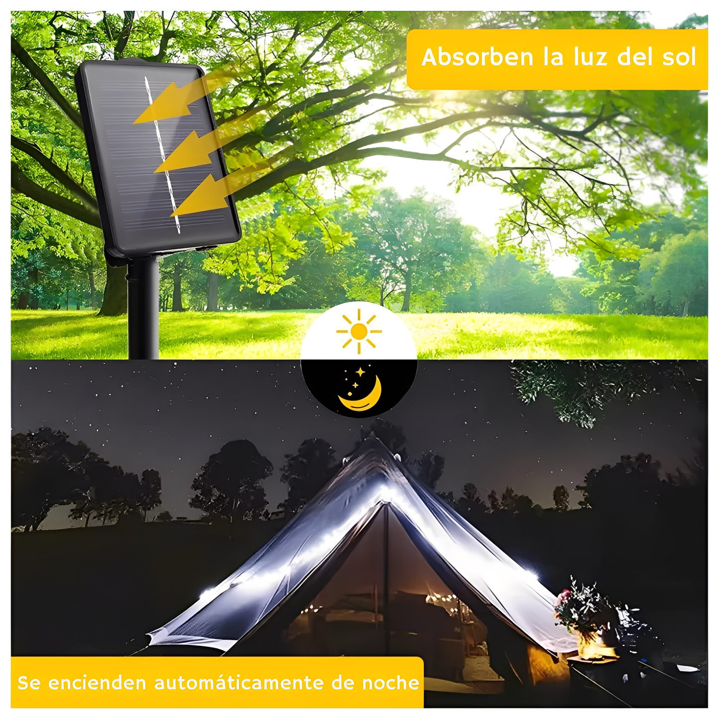 3x1 Luces LED Solares de Hada de 20 Metros - Jardín de Hadas™