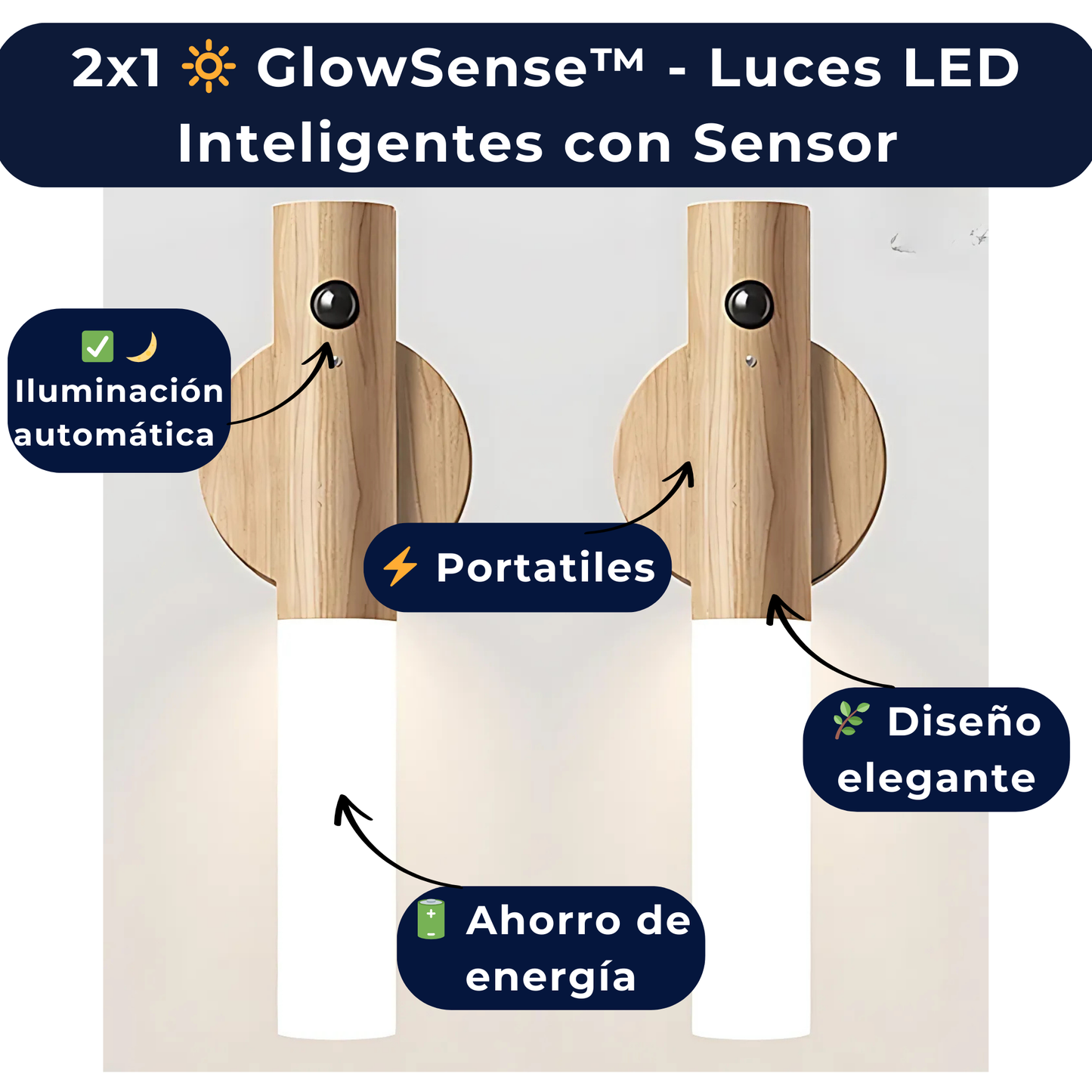 PACK 2X1 🔆 GlowSense™ - Luces LED Inteligentes con Sensor