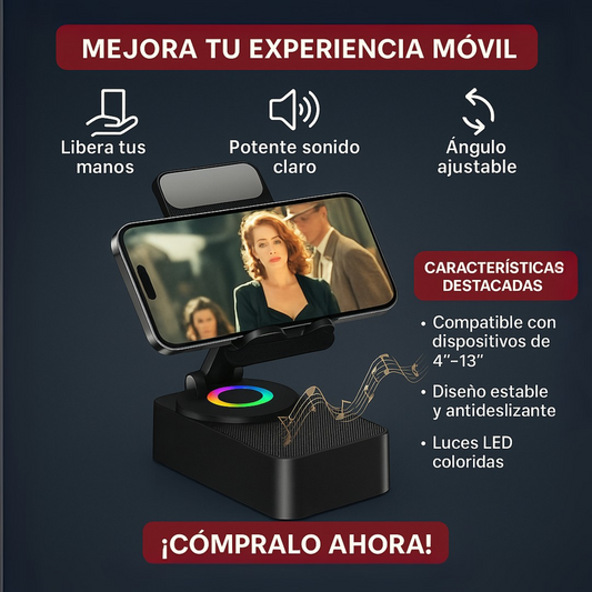 Soporte con Altavoz Bluetooth 5.3 4 en 1 - Voijump™