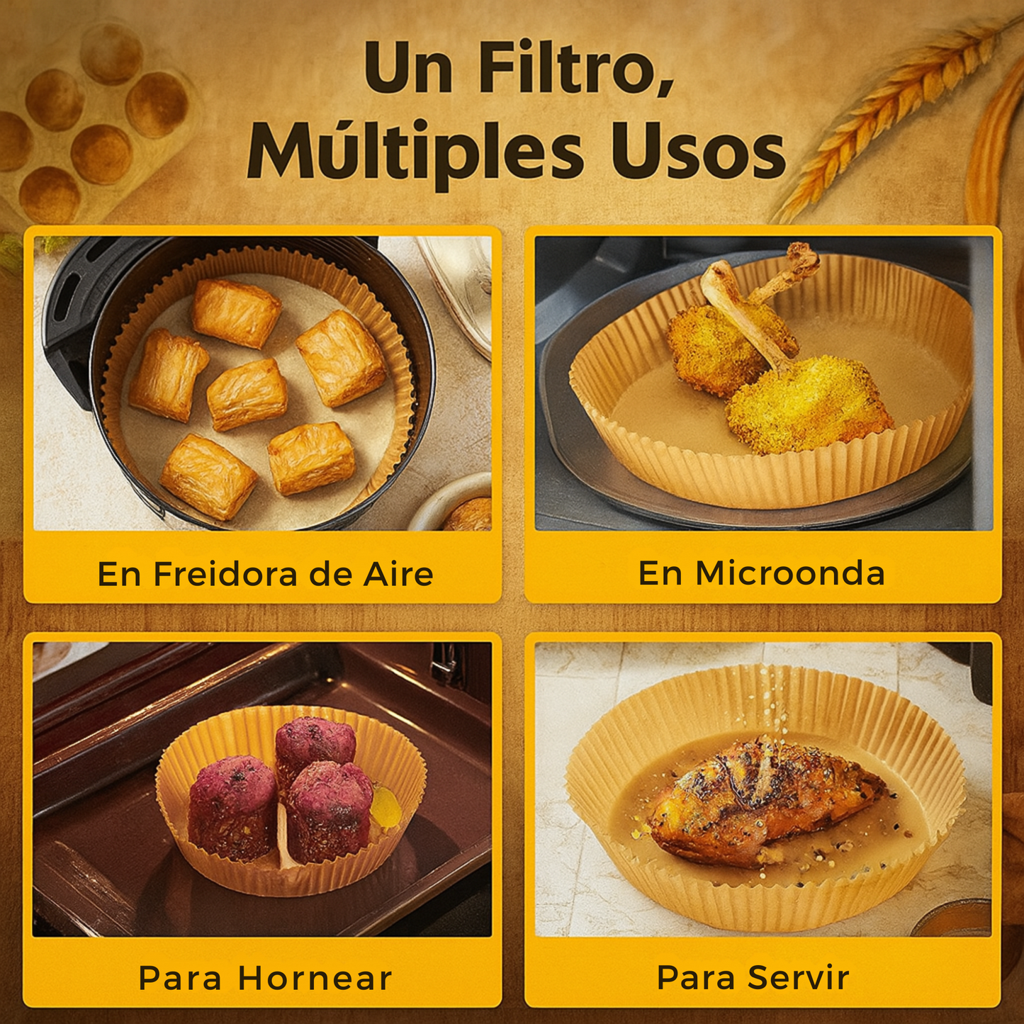 Filtros Para Freidora De Aire (100 Unidades, 16 cm)