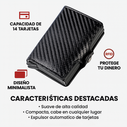 Billetera Doble Ranura con Protección Antirrobo y Clonación RFID